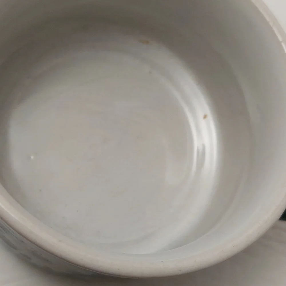 Vintage Soup Bowl Light Blue Orange Flowers